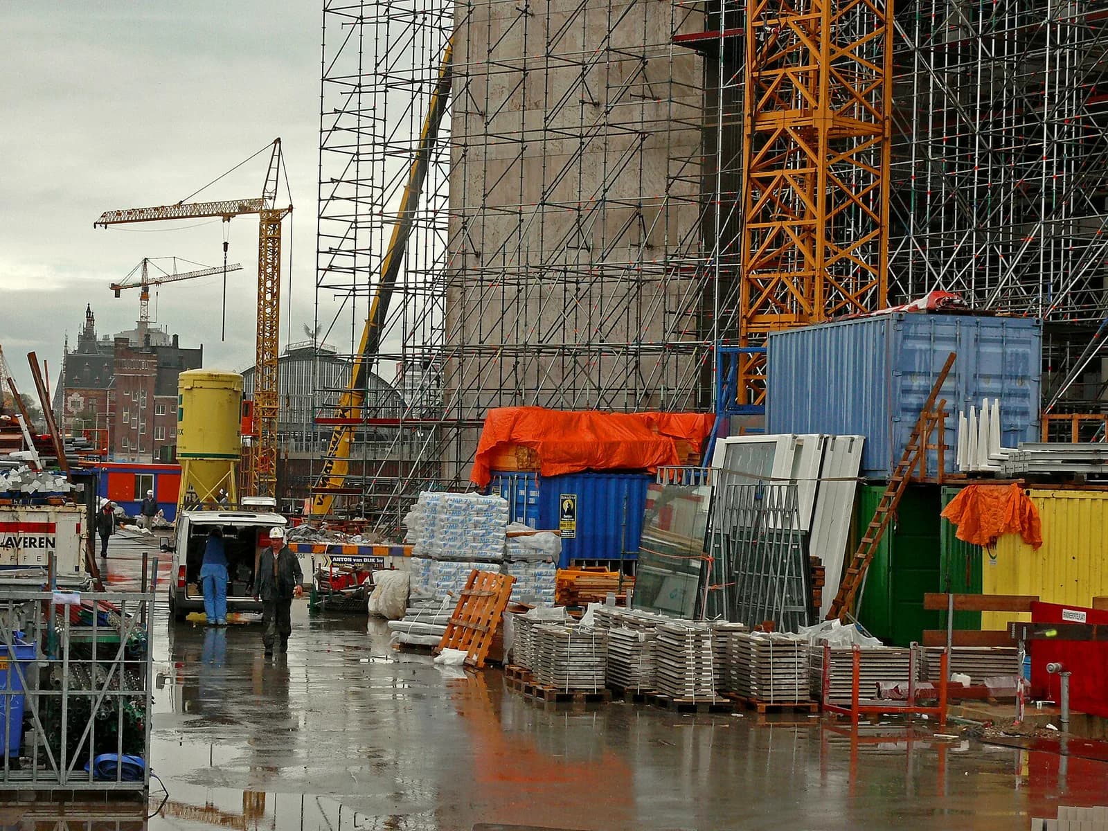 Scaffolding on a building site