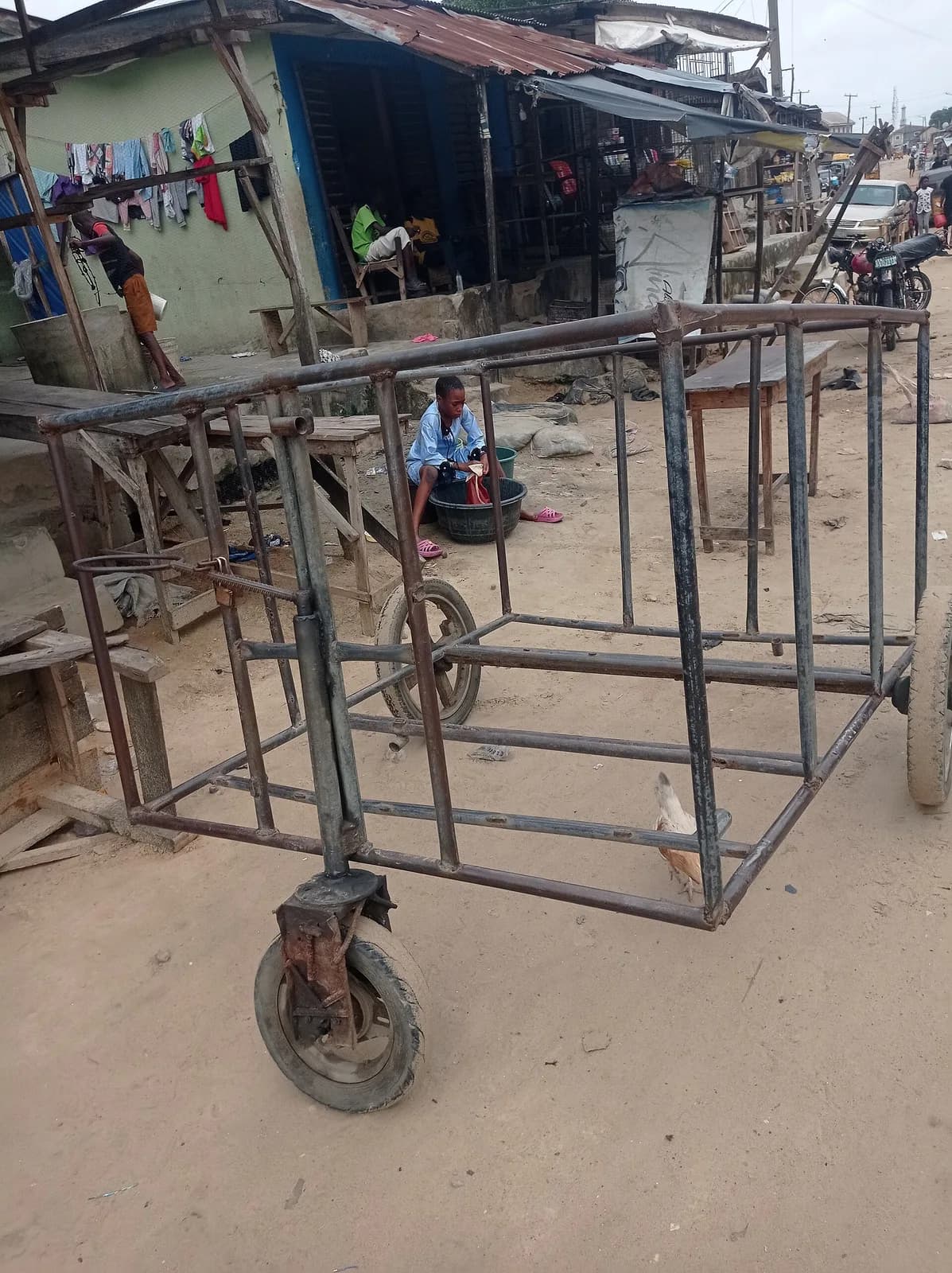 Wheel barrow with construction material