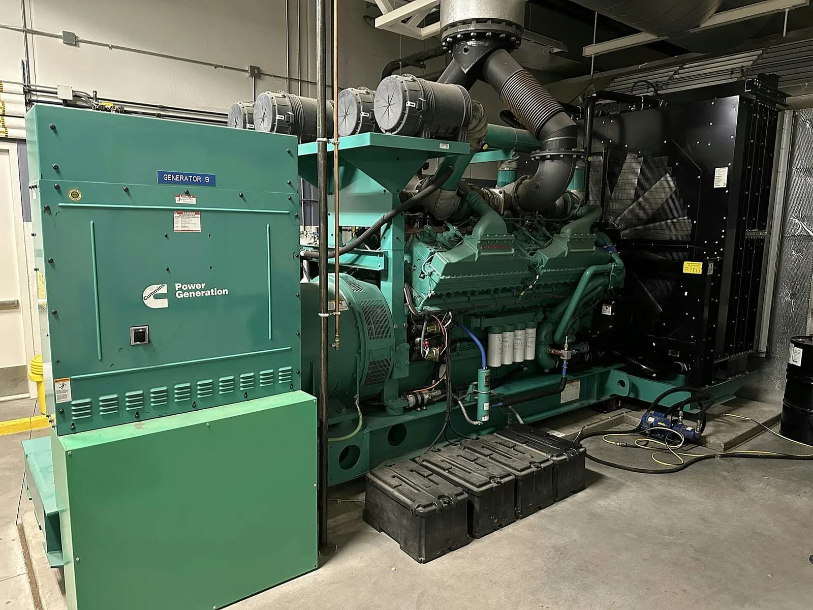 Diesel generator on a work site